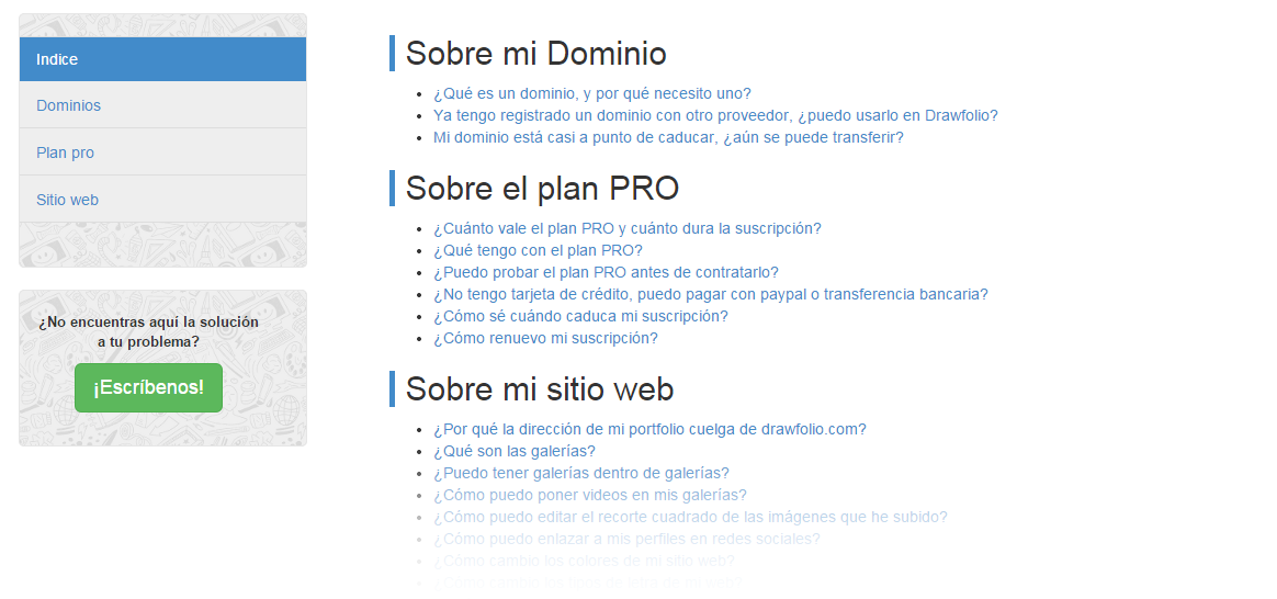 Centro de Ayuda de Drawfolio