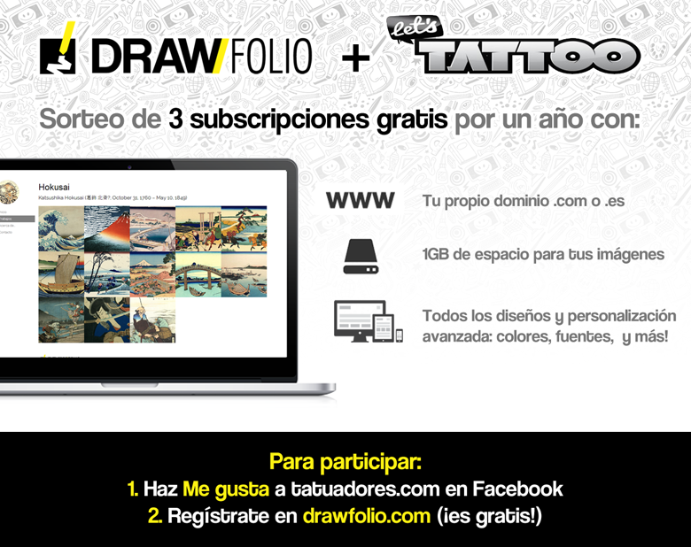 Sorteamos 3 suscripciones gratis junto a tatuadores.com
