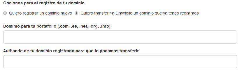 Transferir dominios